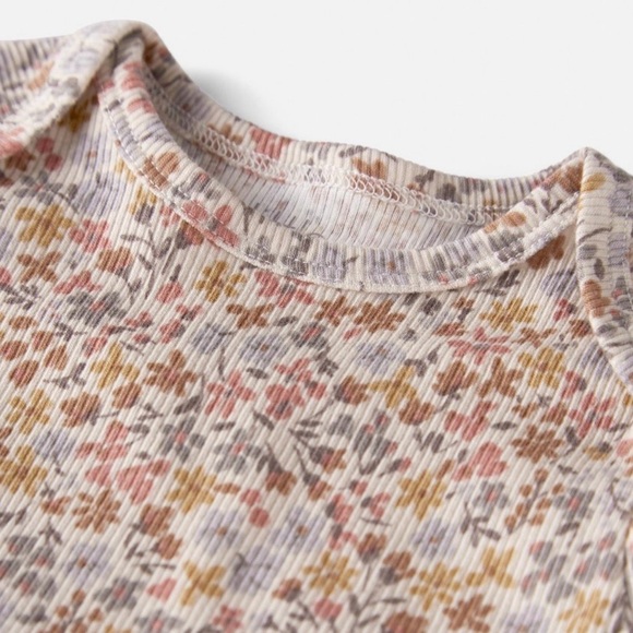Little Planet by Carter's Organic Baby Girls' 2pc Ribbed Floral Coordinate Set - Picture 2 of 4